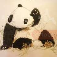 эскиз тату панда на траве