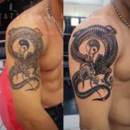 Обновление татуировки дракон на плече