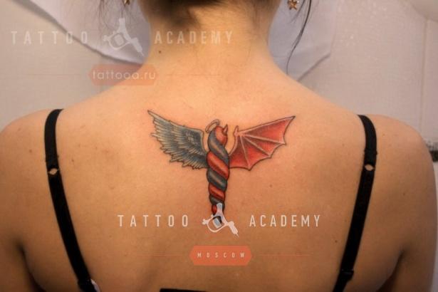 Расположение татуировки Ангел на теле