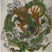эскиз татуировка огненного дракона