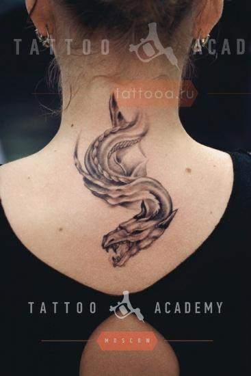 Тату дракона на шее | Tattoo Academy