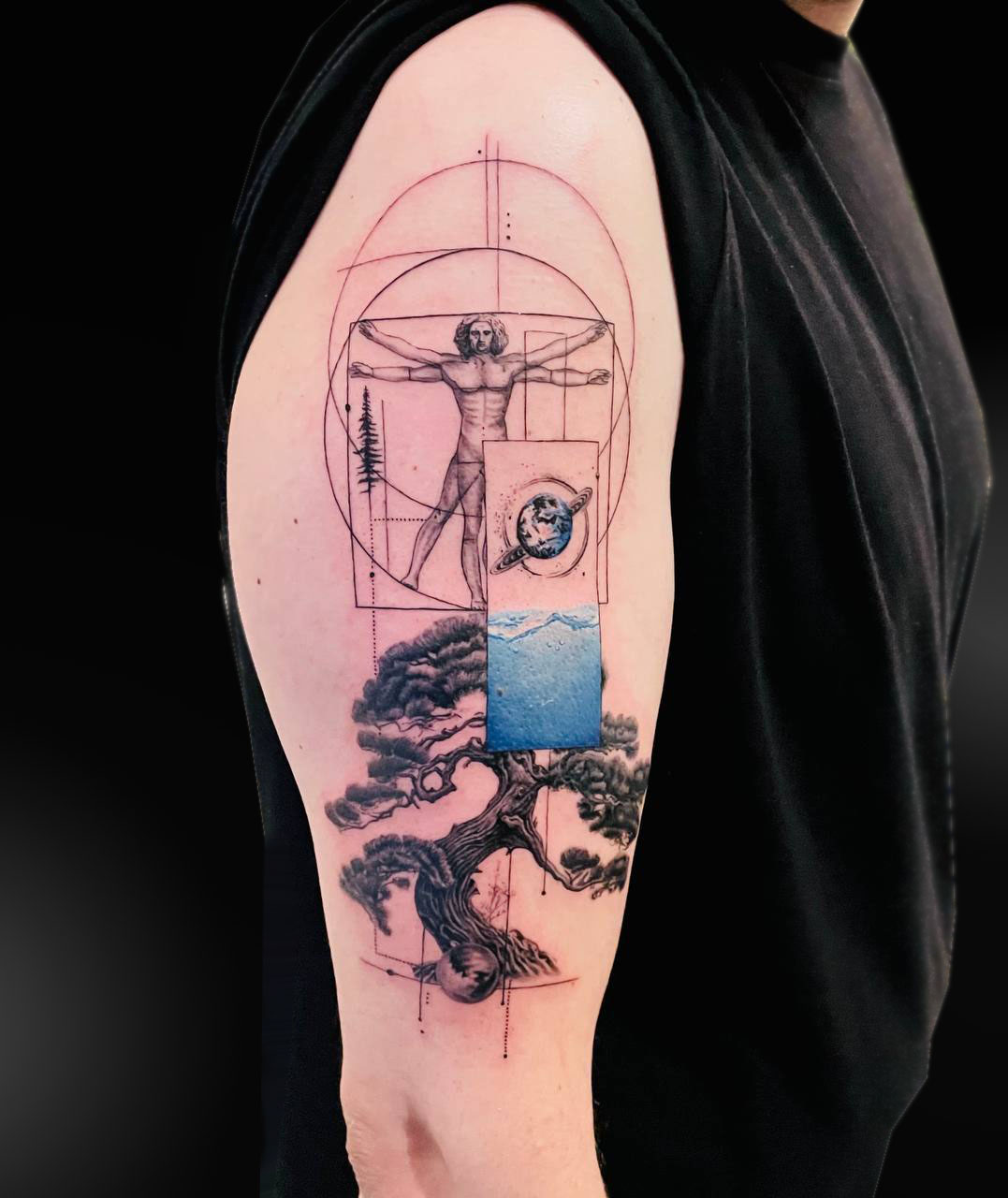 Витрувианский человек и дерево